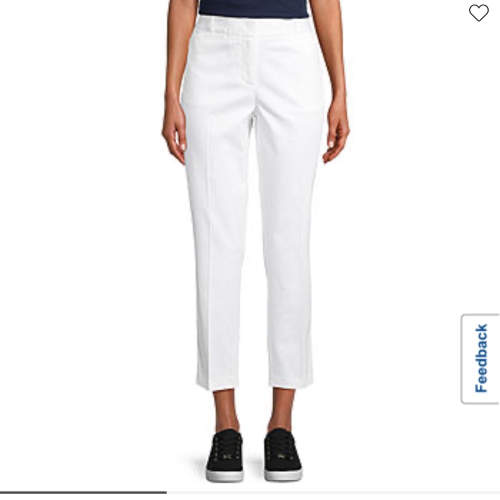 Liz Claiborne Emma Ankle Length Mid-Rise Pants - white - Size 18 - New With Tags